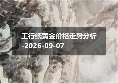 工行纸黄金价格走势分析-2026-09-07