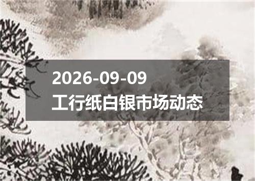 2026-09-09工行纸白银市场动态