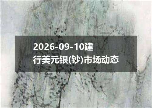 2026-09-10建行美元银(钞)市场动态