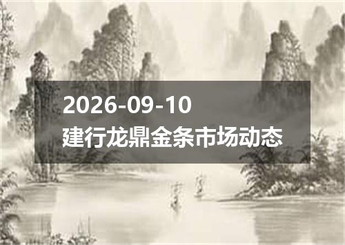 2026-09-10建行龙鼎金条市场动态