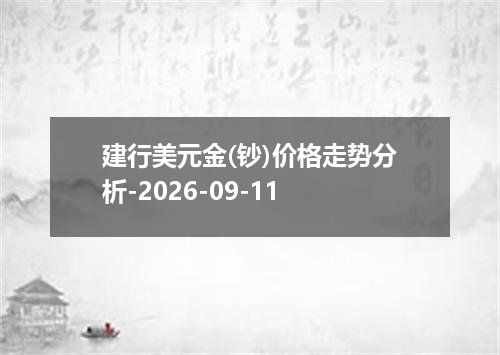 建行美元金(钞)价格走势分析-2026-09-11