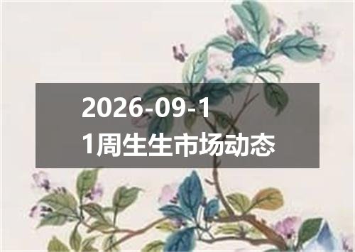 2026-09-11周生生市场动态