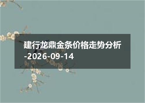 建行龙鼎金条价格走势分析-2026-09-14