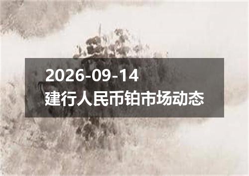 2026-09-14建行人民币铂市场动态