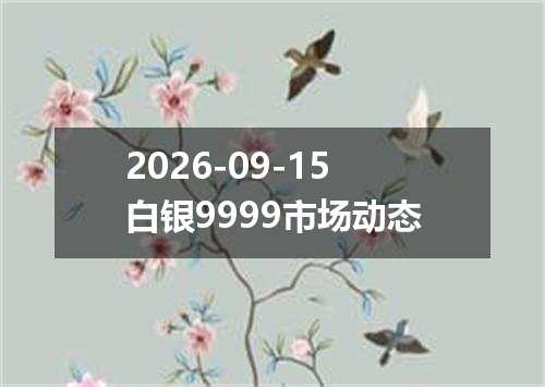 2026-09-15白银9999市场动态