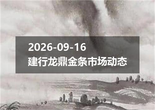 2026-09-16建行龙鼎金条市场动态