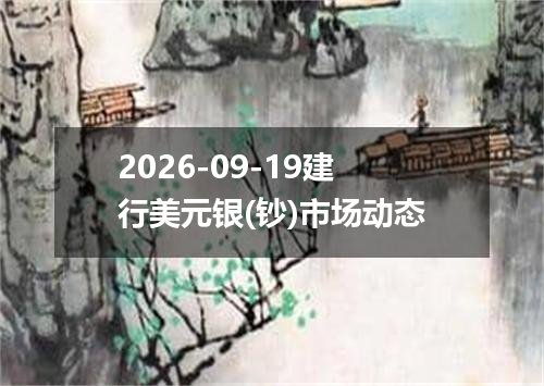 2026-09-19建行美元银(钞)市场动态