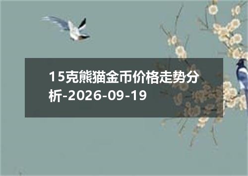 15克熊猫金币价格走势分析-2026-09-19