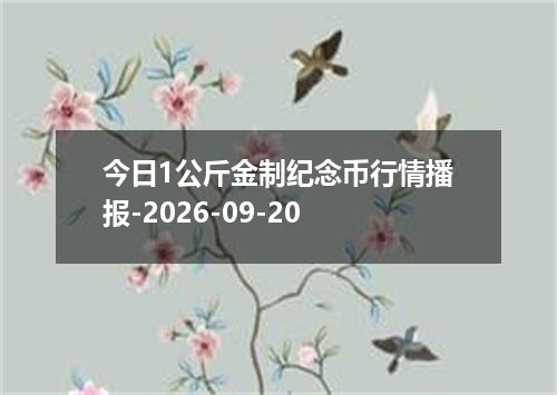 今日1公斤金制纪念币行情播报-2026-09-20