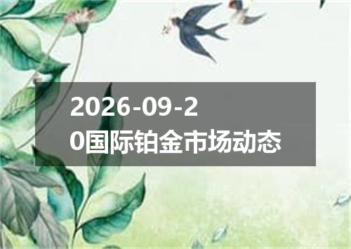 2026-09-20国际铂金市场动态