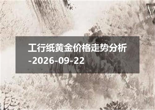 工行纸黄金价格走势分析-2026-09-22