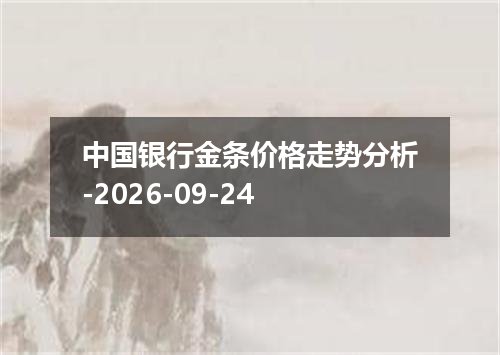 中国银行金条价格走势分析-2026-09-24