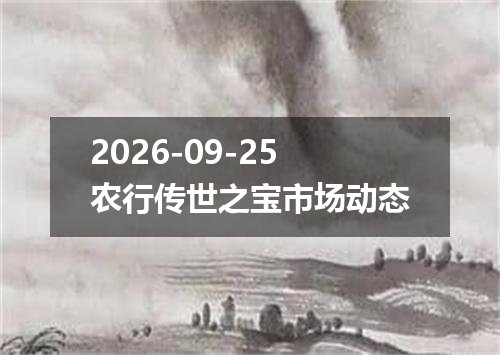 2026-09-25农行传世之宝市场动态