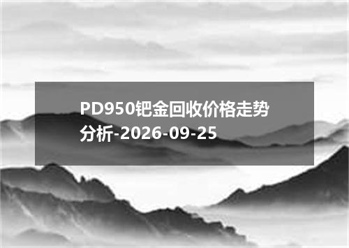 PD950钯金回收价格走势分析-2026-09-25