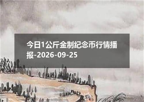 今日1公斤金制纪念币行情播报-2026-09-25