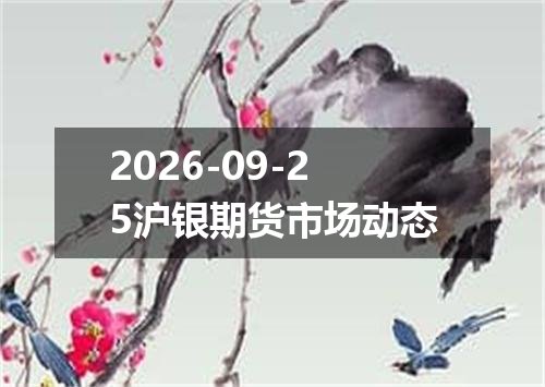 2026-09-25沪银期货市场动态