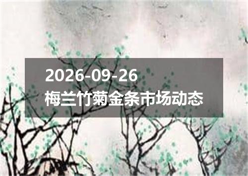 2026-09-26梅兰竹菊金条市场动态