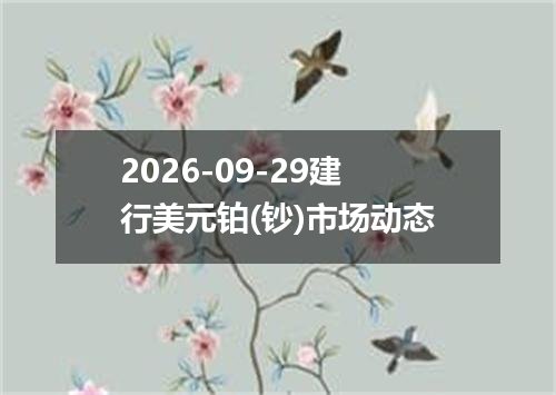 2026-09-29建行美元铂(钞)市场动态