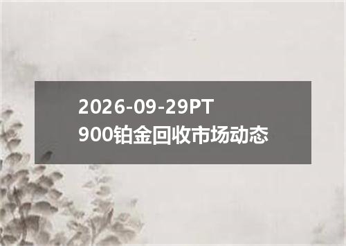 2026-09-29PT900铂金回收市场动态
