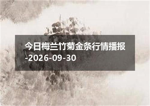今日梅兰竹菊金条行情播报-2026-09-30