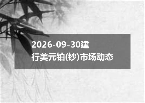 2026-09-30建行美元铂(钞)市场动态