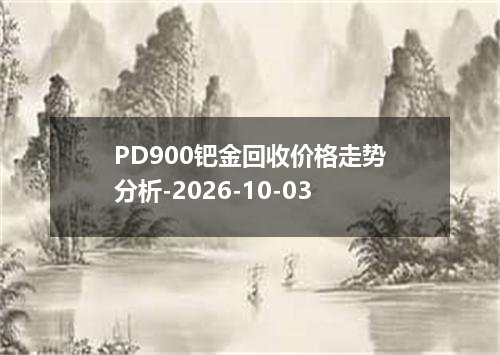 PD900钯金回收价格走势分析-2026-10-03