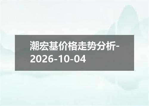 潮宏基价格走势分析-2026-10-04