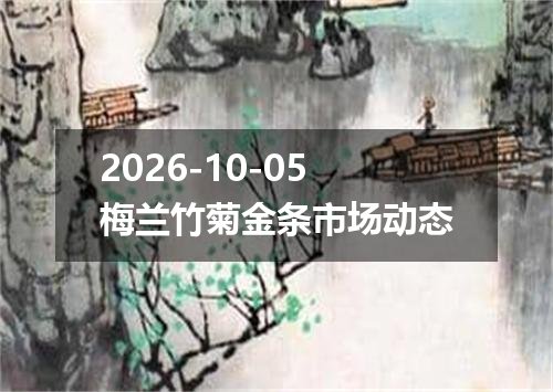 2026-10-05梅兰竹菊金条市场动态