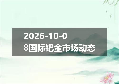 2026-10-08国际钯金市场动态