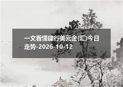一文看懂建行美元金(汇)今日走势-2026-10-12