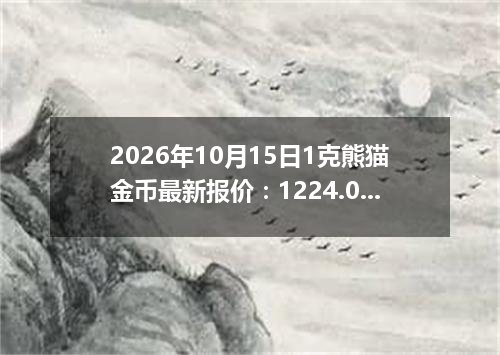 2026年10月15日1克熊猫金币最新报价：1224.0000 元/枚