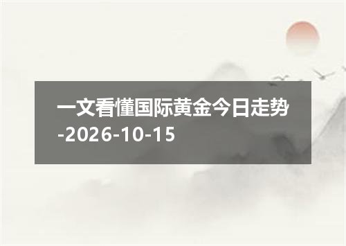 一文看懂国际黄金今日走势-2026-10-15