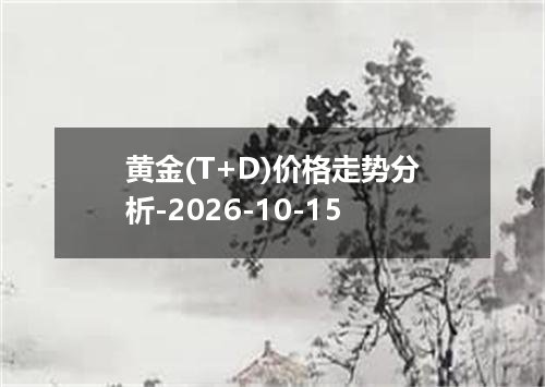 黄金(T+D)价格走势分析-2026-10-15