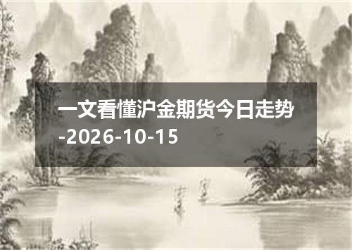 一文看懂沪金期货今日走势-2026-10-15