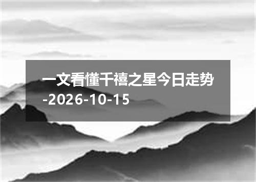 一文看懂千禧之星今日走势-2026-10-15