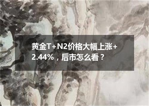黄金T+N2价格大幅上涨+2.44%，后市怎么看？