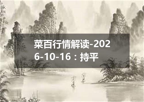 菜百行情解读-2026-10-16：持平