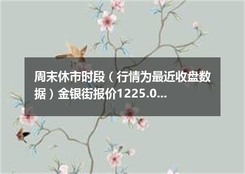 周末休市时段（行情为最近收盘数据）金银街报价1225.0000 元/克