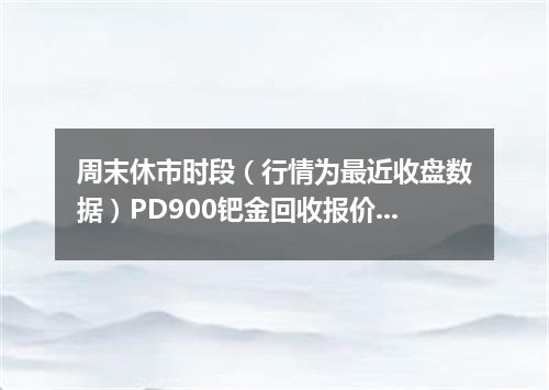 周末休市时段（行情为最近收盘数据）PD900钯金回收报价191.0000 元/克
