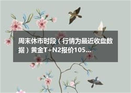 周末休市时段（行情为最近收盘数据）黄金T+N2报价1050.0000 元/克