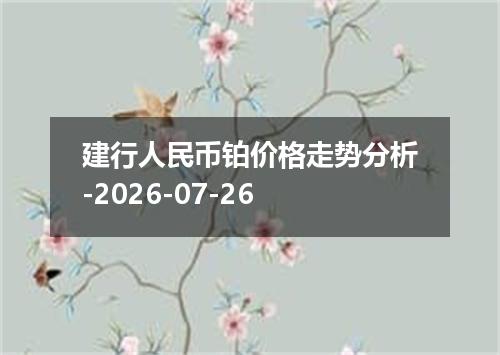 建行人民币铂价格走势分析-2026-07-26