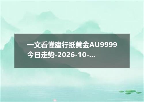 一文看懂建行纸黄金AU9999今日走势-2026-10-18