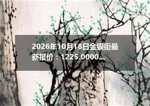 2026年10月18日金银街最新报价：1225.0000 元/克
