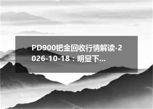 PD900钯金回收行情解读-2026-10-18：明显下跌
