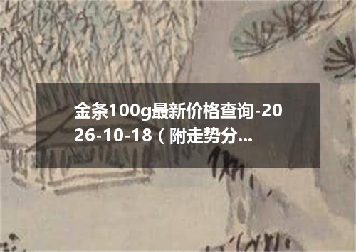 金条100g最新价格查询-2026-10-18（附走势分析）