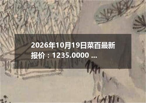 2026年10月19日菜百最新报价：1235.0000 元/克