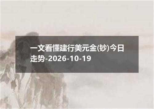 一文看懂建行美元金(钞)今日走势-2026-10-19