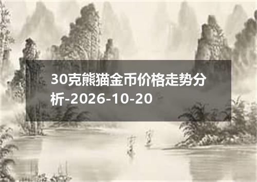 30克熊猫金币价格走势分析-2026-10-20