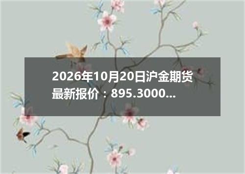 2026年10月20日沪金期货最新报价：895.3000 元/克