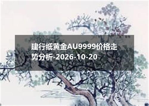 建行纸黄金AU9999价格走势分析-2026-10-20